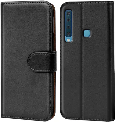 Produktbild von Conie Klapp Tasche für Samsung Galaxy A9 2018 Kartenfach Rundumschutz Hülle in Schwarz