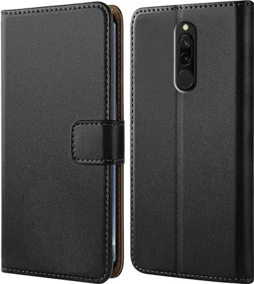 Produktbild von Handy Tasche für Xiaomi Redmi 8 Schutzhülle Bookstyle Etui Klapphülle Wallet Flip Cover Case Schwarz