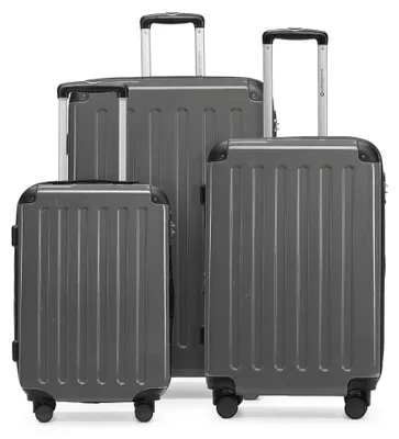 Immagine prodotto di HAUPTSTADTKOFFER - Alex - Koffer-Set 3-teilig, Rollkoffer Trolleys 4 Rollen mit Erweiterung, Handgepäck und Check-In Gepäck für jede Reiseart, TSA,Graphit