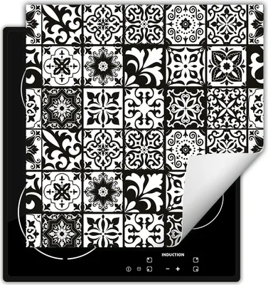 Produktbild von DarHaus Herdabdeckplatte 60x52 cm Anti Rutsch Matte Aufrollbar, schwarz - Mosaik