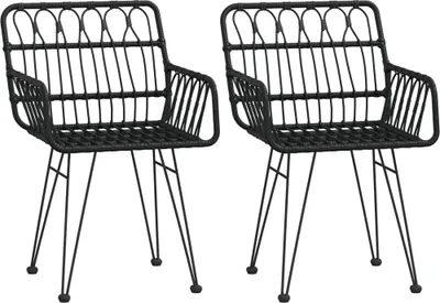 Zdjęcie produktu dla VidaXL 319427, Taras, Polietylen, Technorattan, Stal, Czarny, 560 mm, 640 mm, 800 mm