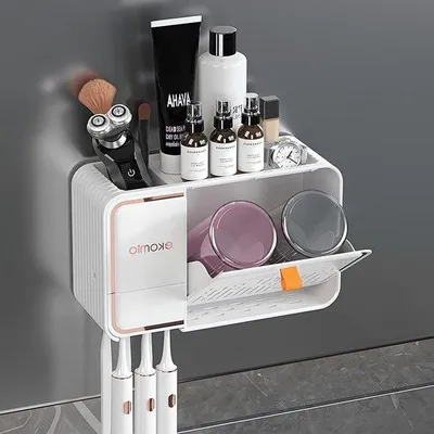 Produktbild von Elektrische Tandreinigerhalter für Kinder und Erwachsene mit Wasserhalter und Wasserhalterhalter für Badkabinett
