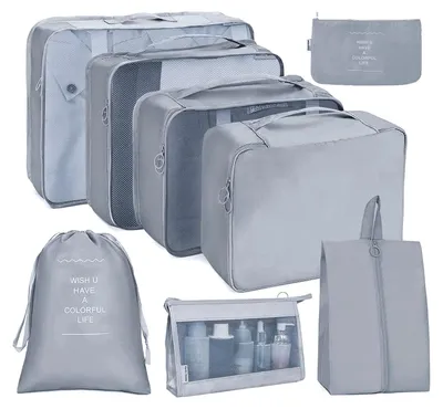 Immagine prodotto di TRANKIELO® - Set di 8 organizer per valigia - Sacchetti da viaggio impermeabili - Set di organizer per valigia - Ideali per le vacanze