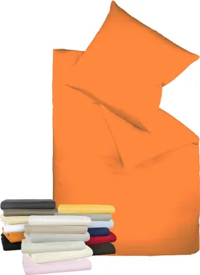 Produktbild von Fleuresse 9200 colours 155 x 200 cm, orange, Interlock Jersey Bettwäsche aus 100% Baumwolle,  Standard 100