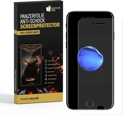 Produktbild von 6x Panzerfolie für iPhone 7 FULL COVER ANTI-SCHOCK Displayschutzfolie MATT
