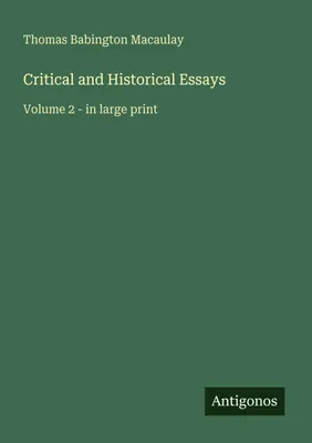 Produktbild von Critical and Historical Essays