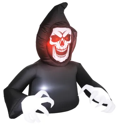 Obrázek produktu pro Outsunny Nafukovací smrtka, halloweenská dekorace s LED světly pro venkovní použití