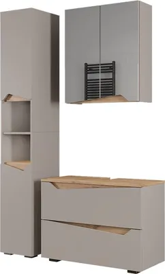 Produktbild von Badmöbel-Set Vicco Marelle Greige 3 Teile mit Hochschrank, Model 57526