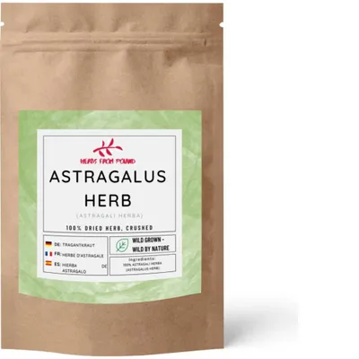 Produktbild von Herbs from Poland Astragaluswurzel – Stärkt das Immunsystem, Adaptogen bei Stress & Erschöpfung, 100% Natürlich – 500g