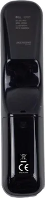 The back of a black LG TV remote control.