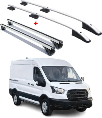 Image de Kit Barres de toit pour Ford Transit 2014-2024 L1 Empattement Court Gris 4x