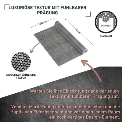 Produktbild von Klebefolie Lizard grau - 45x150cm