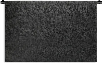 Produktbild von MuchoWow® Wandteppich Wandbehang Leder - Strukturiert - Schwarz 60x40 cm Tapisserie Dekoration Wandtuch - Wanddekorationen