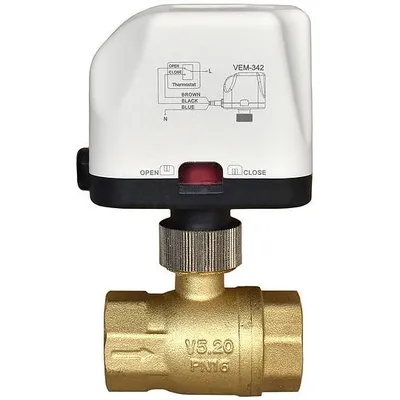 Produktbild von Wasser 2-Wege Ventil 3/4" mit Stellantrieb Kugelventil Motorhahn Zonenventil 230V Stellmotor VEM-342 ESCO