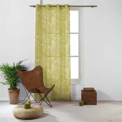 Image de Panneau a oeillets Voilage Eucalys Jaune 140 x 240 cm