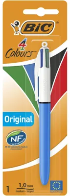 Produktbild von BIC 802077, Anklippbarer versenkbarer Stift, Blau, Weiß, Schwarz, Blau, Grün, Rot, Kunststoff, 1 mm, Fettdruck