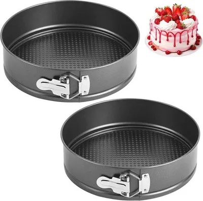 Productafbeelding van Ronde Springvormen Set van 2 - 12 cm, Antiaanbaklaag, Taartvormen voor Perfecte Taarten