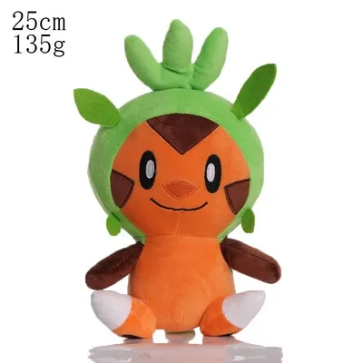 A plush toy of the Pokemon character Chespin, also known as Igamaro, is shown from the front against a white background.