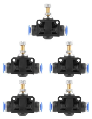 5 Stück 6 mm pneumatische Luftdrossel, Push-Fit Durchflussregler
