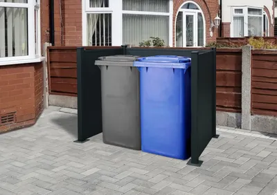 Produktbild von Mülltonnenbox, Mülltonneneinfassung I Aluminium 150 x 100 cm anthrazit