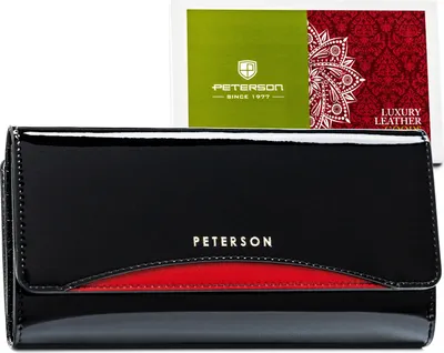 Produktbild von PTN BC-415-1612 Ledergeldbörse Schwarz+Rot