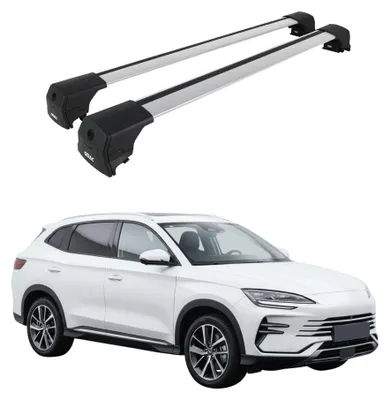 Productafbeelding van Bagagedrager voor de BYD Seal U SUV, modeljaren 2024-2025, met ABE-certificering, aluminium, grijs, 2-delig, AI-gegenereerde afbeelding