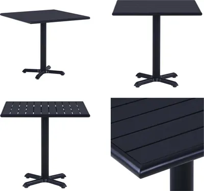 Produktbild von vidaXL Gartentisch Schwarz 80x80x75 cm - Gartentisch - Gartentische - Außentisch - Außentische