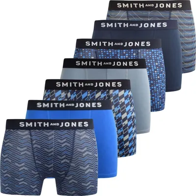Produktbild von Smith & Jones - "Zyden" Boxershorts für Herren(7er-Pack) BG1764 (S) (Blau/Schwarz/Marineblau)