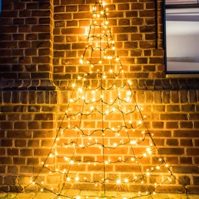 Produktbild von F-H-S International LED Lichternetz Weihnachtsbaum für Hauswand 2m 200 LEDs warmweiß IP44