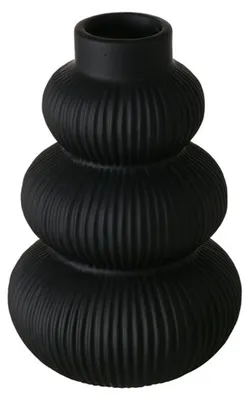 Immagine prodotto di Vaso per fiori - Vetroceramica nera opaca - 21 cm - Design moderno