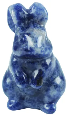 Kaninchen-Skulptur aus Sodalith, 1,5 Zoll, Handarbeit