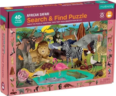 Image de Casse-tête Plier et chercher Safari 64 pièces