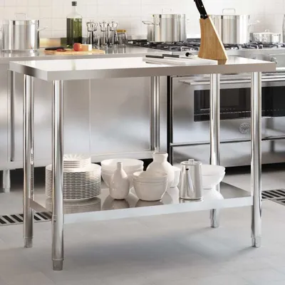 Produktbild von Design Küchen-Arbeitstisch 110x55x85 cm Edelstahl, Esstische 2024 Neu