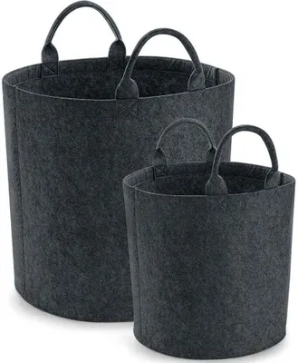 Image de Bagbase - Panier à linge, feutre PC5384 (40 cm x 40 cm) (Charbon de bois chiné)