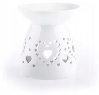Produktbild von Dakls Keramik Duftlampe Weiß mit Herzmuster