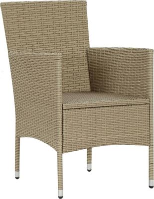 vidaXL Garten-Essstühle 4 Stk. Poly Rattan Beige