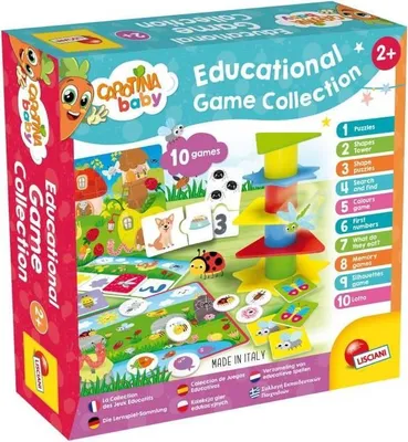 Obrázok produktu pre Zbierka vzdelávacích hier, 10 hier, Carotina Baby, Vyvažovacia veža, Evolutívne puzzle, od 2 rokov