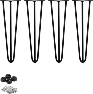 Immagine prodotto di Gambe da tavolo 41cm - Set di 4 - Acciaio industriale nero - Per tavolini, panche e mobili fai da te