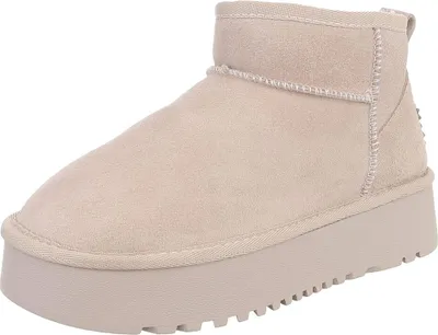 Produktbild von Ital-Design Damen Stiefeletten Plateaustiefeletten Flache Stiefeletten Warm gefüttert  Snowboots 90471211 Beige Gr.  41
