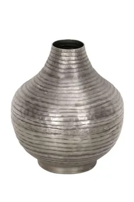 Produktbild von Vase Metall antik silber bauchig Ø24cm H27,5cm