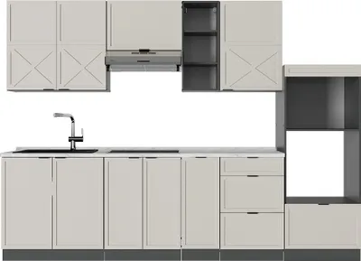 Immagine prodotto di Cucina componibile Vicco Fame-Line Grigio/beige/antracite 280 cm senza piano di lavoro, Model 50466