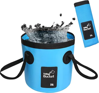 Produktbild von Faltbarer Eimer, 20 Liter, ultraleicht, mit Griff, für Camping und Outdoor
