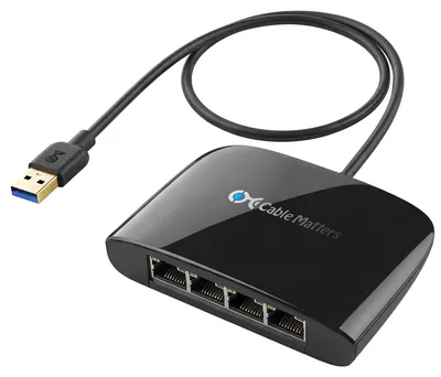 Produktbild von Cable Matters USB 3.1 auf 4-Port Gigabit Ethernet Switch, Schwarz