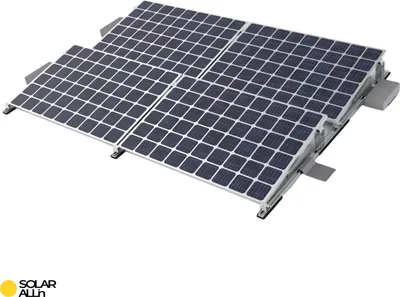 Produktbild von SOLAR ALLin Flachdach PV Montagesystem für Solaranlagen mit 4 Modulen, Süd & Ost/West Ausrichtung (10°)