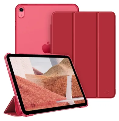 Produktbild von Fintie Hülle für iPad 11. Generation 2025 11 Zoll (A16), iPad 10. Generation 10.9 Zoll 2022 - Ultradünn Schutzhülle mit transparenter Rückseite Abdeckung Case Cover, Auto Schlaf/Wach, Rot