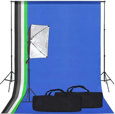 Produktbild von Fotostudio-Set mit Softbox und Hintergrund