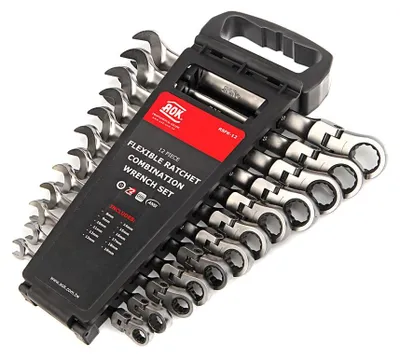 Produktbild von AOK 12-teiliges Profi-Set mit Kippring, Ratsche und Steckschlüssel