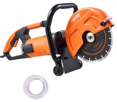 Zdjęcie produktu dla Elektryczna pilarka do betonu VEVOR, 230 mm, wysokowydajna pilarka tarczowa 2000 W, głębokość cięcia 89 mm, pilarka tarczowa do cięcia na mokro/sucho z przewodem wodnym, pompą wodną, tarczą tnącą, do kamienia i cegły
