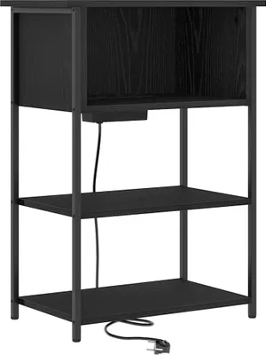 Image de vidaXL Table de nuit noir imitation chêne 55 x 31 x 76 cm Bois composite