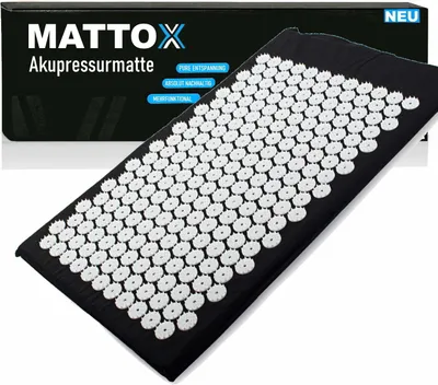 Image de MATTOX Tapis d'acupressure Tapis de fakir Tapis à clous Tapis de relaxation Tapis de yoga Coussin 2en1